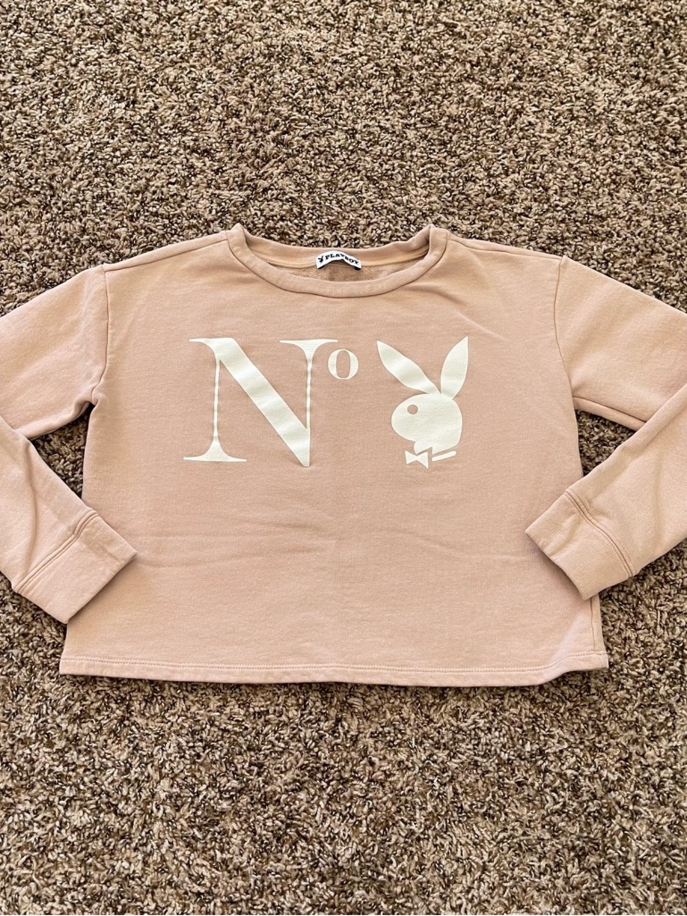 Playboy x Pacsun Pink Crop Top Sweatshirt Women's Size XS Y2K Streetwear Retro